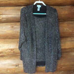 Catherines Black w/Gold & Silver Shimmer Metallic Tank & Cardigan Set Size 24W